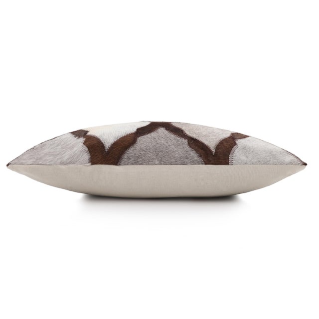 Luxury Moroccan Genuine Hair-on Cowhide Pillow 18x18 | Handmade For Sale - Image 4 of 5