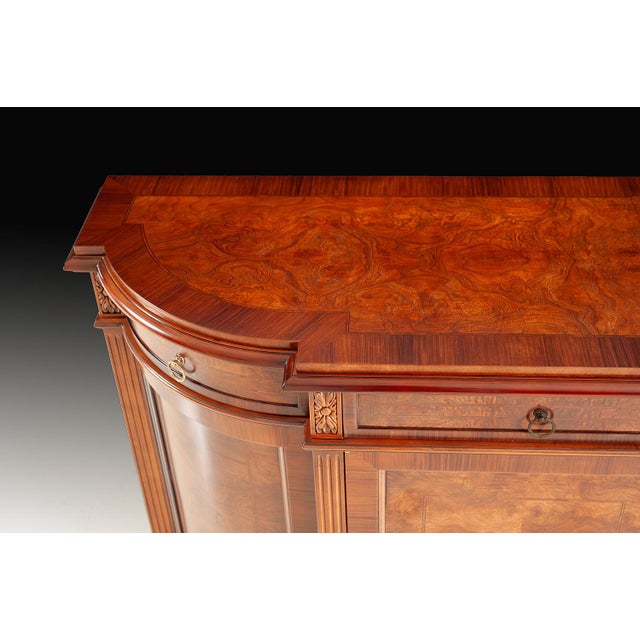 2020s Italian Walnut Burl Serpentine Sideboard With Curved Doors For Sale - Image 5 of 5