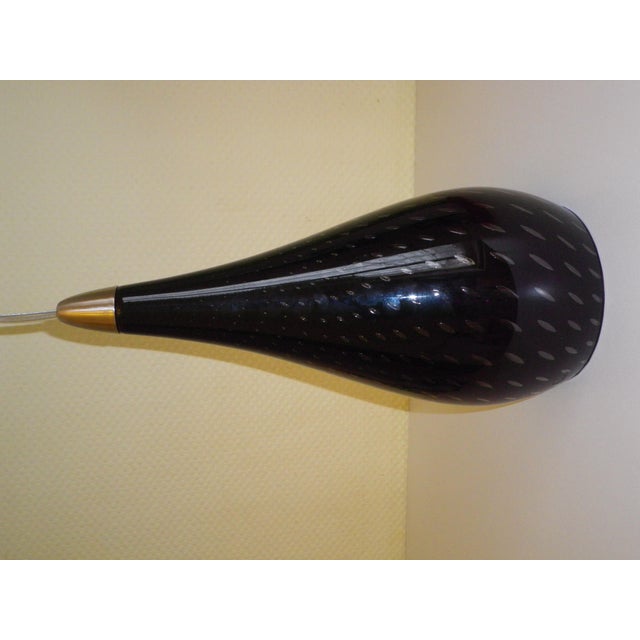 Vintage Pendant Light in Black-Tinted Double-Layered Glass, 1990s For Sale - Image 11 of 16
