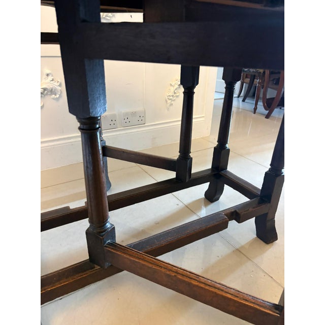 Antique Oak Gateleg Drop Leaf Dining Table, 1680s For Sale - Image 16 of 17