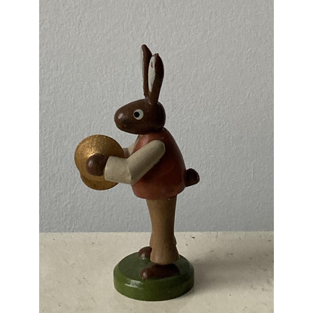 Folk Art German Wooden Rabbit Figures Playing Music, Set of 6 For Sale - Image 10 of 18