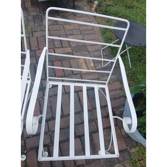 Vintage Wrought Iron Patio Lounge Chairs, a Pair For Sale - Image 11 of 11