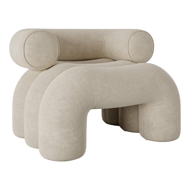 Misty Beige Aurora Armchair by Nelson Araujo For Sale
