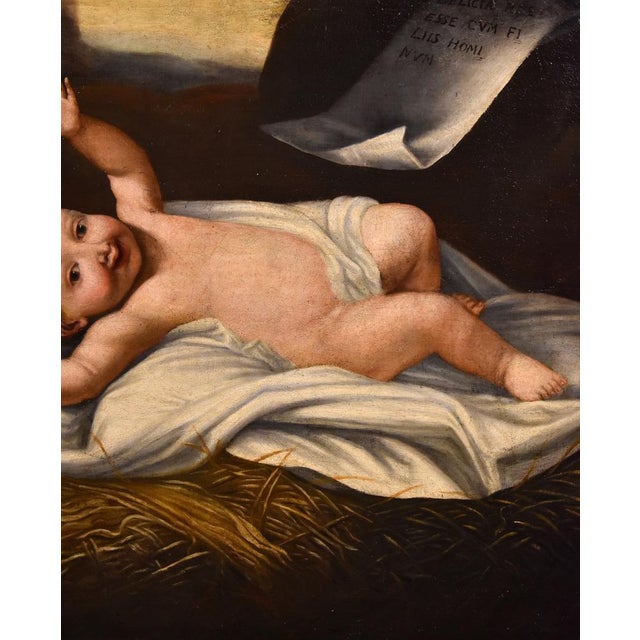 Baroque Lombard Artist, Baby Jesus, 1650, Oil on Canvas, Framed For Sale - Image 3 of 11