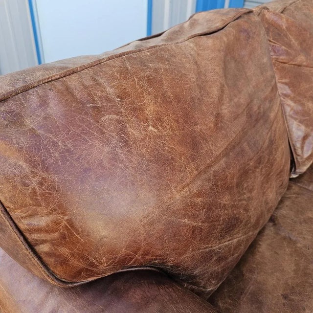 Restoration Hardware Lancaster Luxe Depth Brompton Sofa in Cocoa Leather For Sale - Image 9 of 12