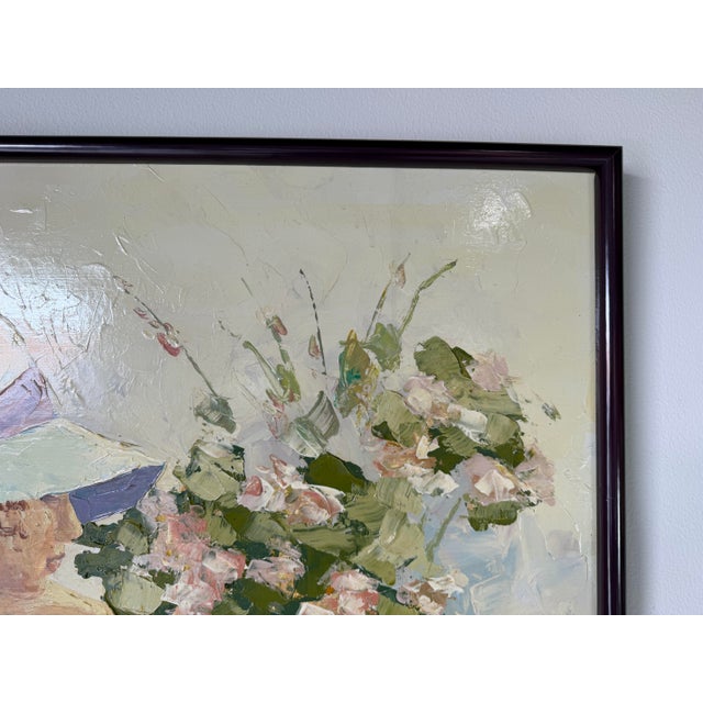 Wood 1970s Vintage Daydream- Still Life Portrait Oil on Board Painting, Signed Shallow – Framed For Sale - Image 7 of 12