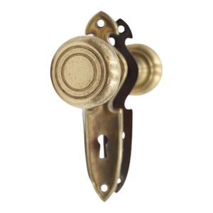 Vintage Concentric Brass Finish Passage Door Knob Set