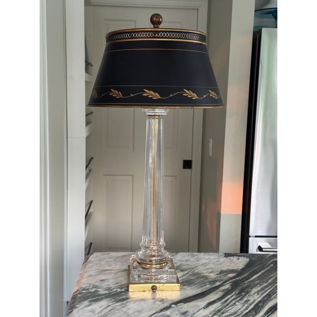 Mid 20th Century Dorothy Draper Style Bouillotte Lamp With Tole Shade For Sale - Image 4 of 14