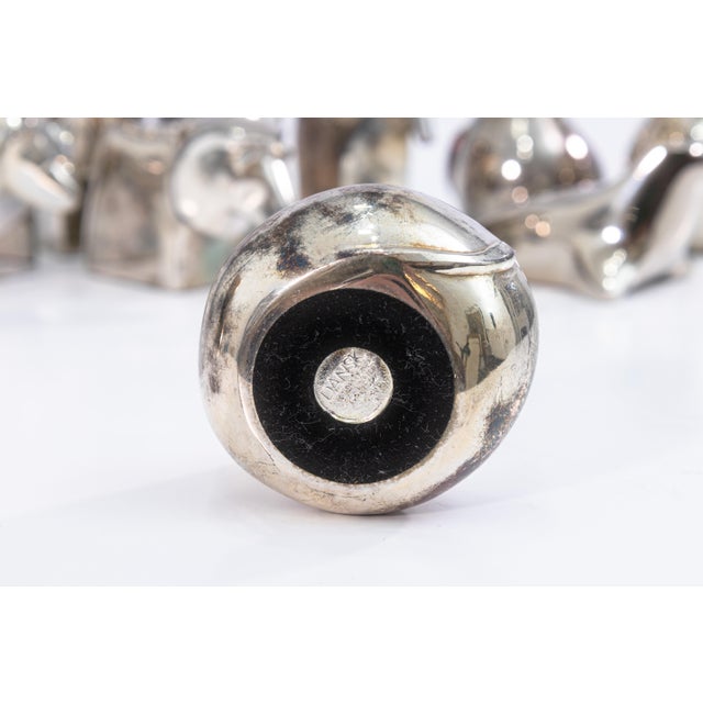 A set of 9 vintage 1970s Gunnar Cyren for Dansk zoo series silver plated animal paperweights. This is a very fun set of...