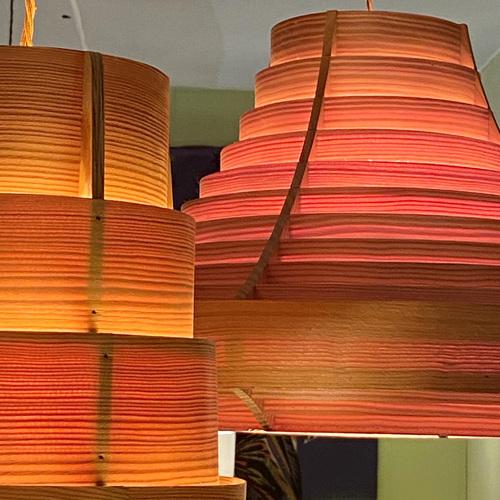 1960s Large Vintage Plywood Lamps attributed to Hans Agne Jacobsson, 1960s, Set of 4 For Sale - Image 5 of 14