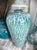 Late 20th Century Peacock Feather Blue & Green Drip Glazed Pottery Vase For Sale - Image 10 of 12