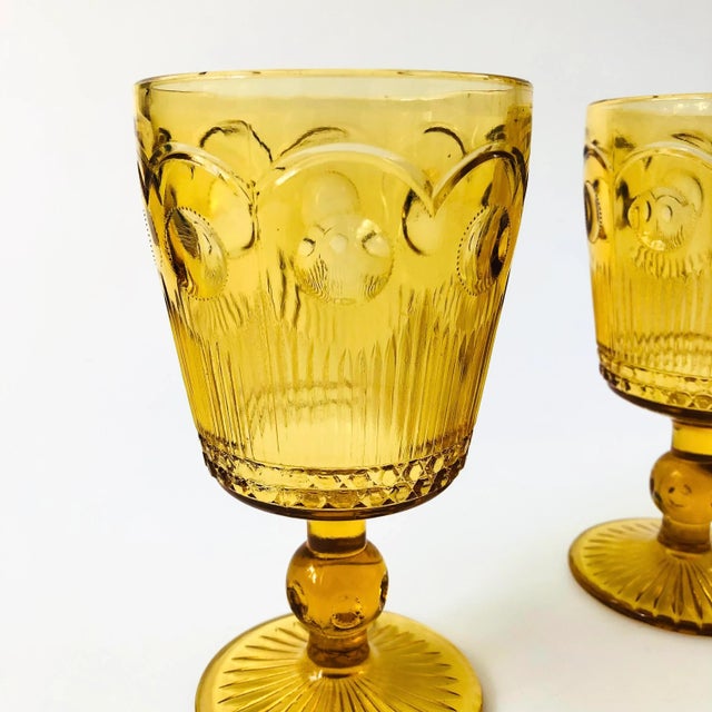Vintage Amber Goblets - Set of 2 | Chairish