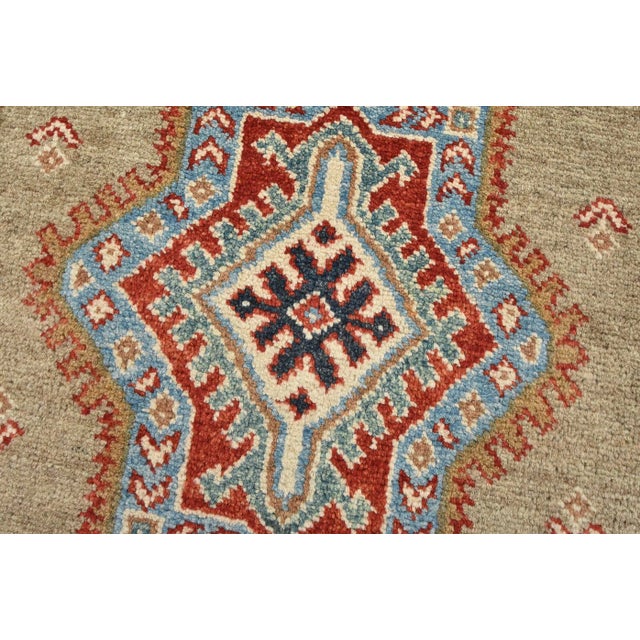 Textile Kazak Runner 2’8” X 9’8” Brown Wool Tribal Hand-Knotted Oriental Rug For Sale - Image 7 of 12