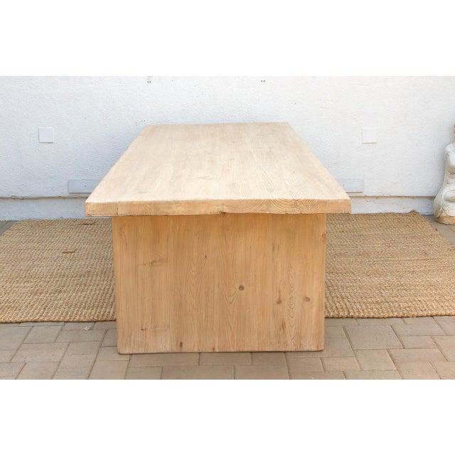 Monumental Solana Reclaimed Wood Pedestal Dining Table For Sale In Los Angeles - Image 6 of 10