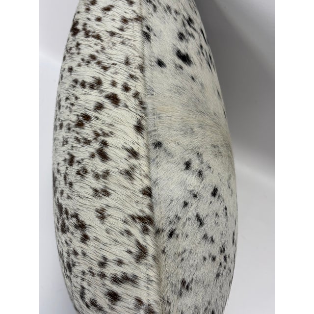 Ivory Premium Brazilian Watusi Cowhide Pillow Cover 16x16 – Speckled Ivory Spine – Handcrafted by Pablo Sota Designs For Sale - Image 8 of 10