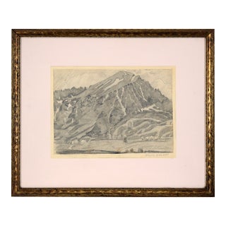 San Gabriel Mountain Landscape in Black and White - Graphite Pencil on Paper by Ralph Holmes For Sale