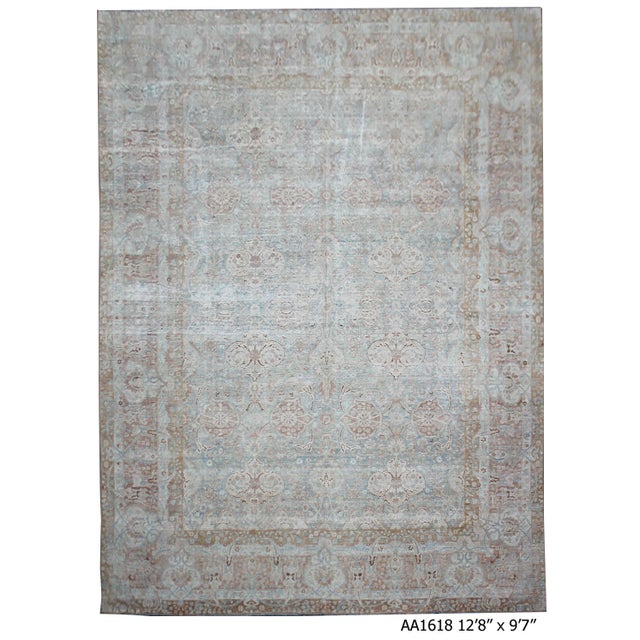 Textile Antique Kermashah Distressed Rug For Sale - Image 7 of 7