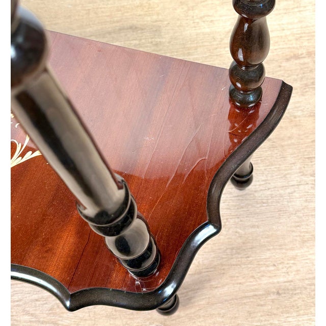 Vintage Italian Rococo Marquetry Fruitwood Console Hall Table For Sale - Image 10 of 12