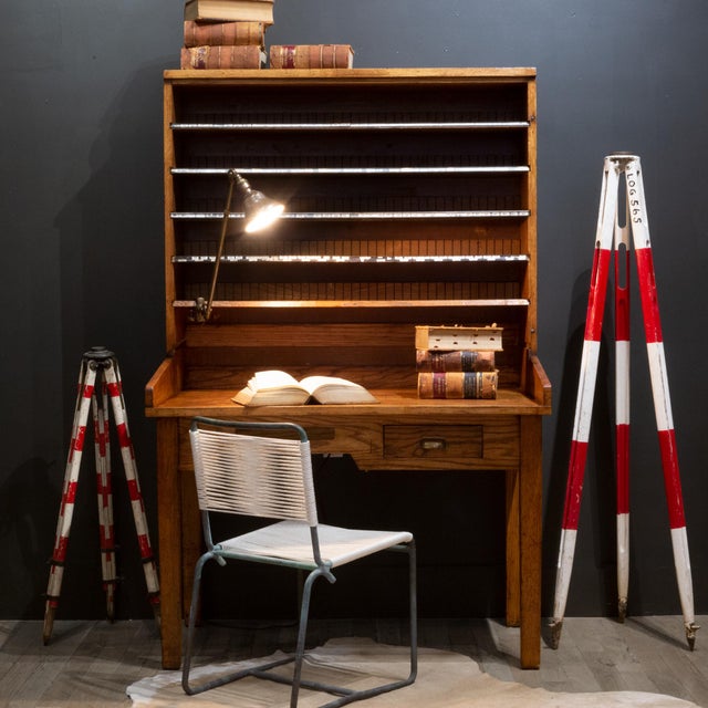 Antique Solid Oak Postal Sorting Desk C.1939 Chairish
