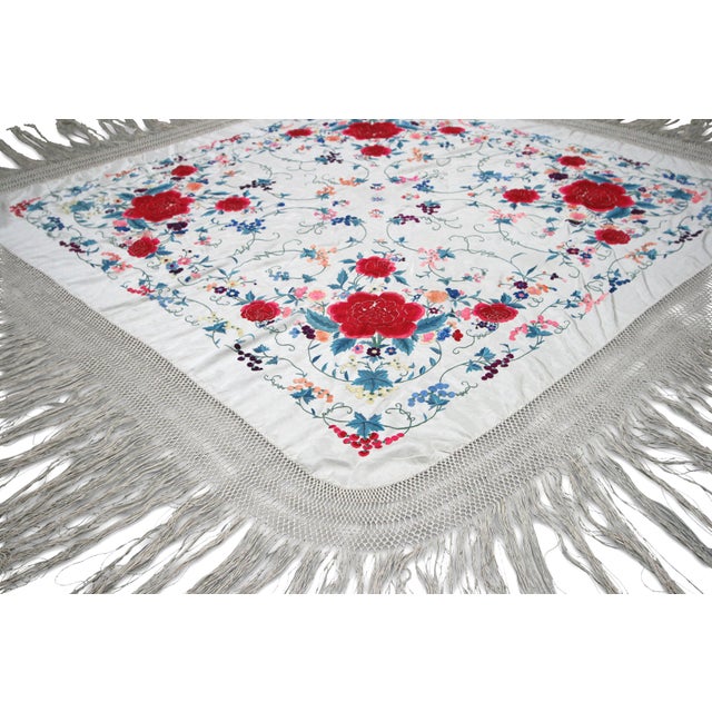 Art Deco 1960s Cantonese Silk Embrodery For Sale - Image 3 of 4