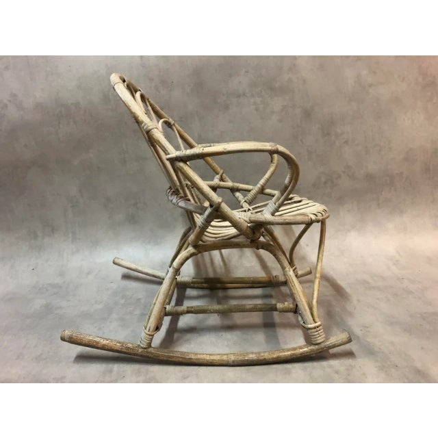 Set of Rattan Rocking Chairs, 1960s For Sale - Image 4 of 7
