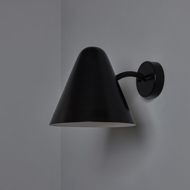 Mid-Century Modern 'ZuZu' Black Painted Brass Wall Sconce in the Style of Jacques Biny For Sale - Image 17 of 18