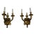 1960s Pair Brass French Regency Style Lighted Wall Sconces For Sale