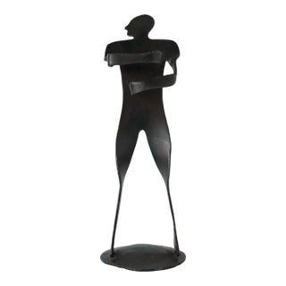 Late 20th Century Vintage Forged Iron Figure Sculpture For Sale