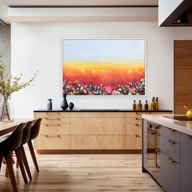 Feel the Summer - Large Modern Abstract Textured Color Drenched Landscape Original Artwork by Lee Herring For Sale In Los Angeles - Image 6 of 8