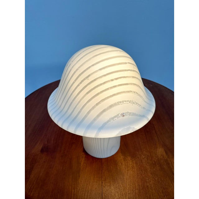 Vintage Zebra Mushroom Glass Table Lamp from Peill & Putzler, 1970s For Sale - Image 5 of 6