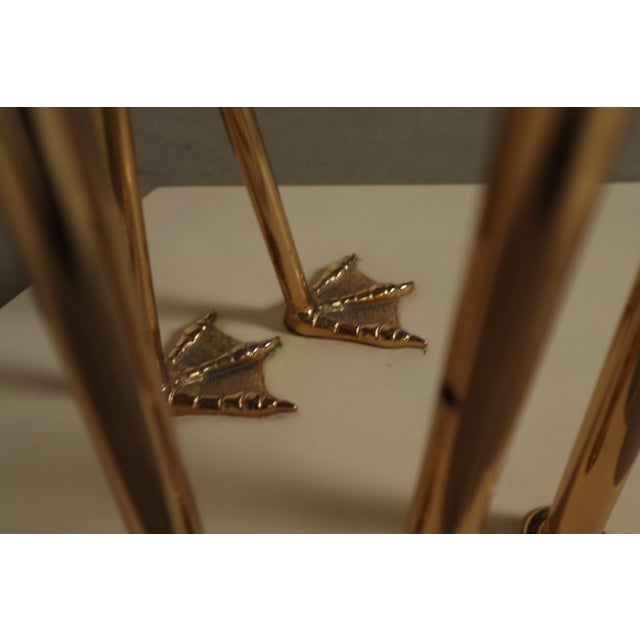 Large Brass Flamingo Floor Lamp with Sculptural Ginkgo Leaves, Italy, 1970s For Sale - Image 12 of 16