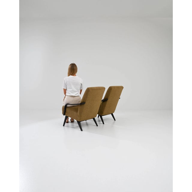 Black 1960s Czech Upholstered Armchairs by TON, A Pair For Sale - Image 8 of 12