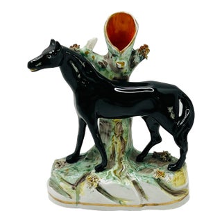 Staffordshire Equestrian Horse Pony Spill Vase c.1860 For Sale