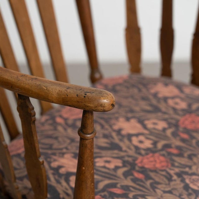 Gold Vintage English Wood Armchair, 1950s For Sale - Image 8 of 16