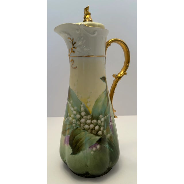 Antique Limoges Hand Painted Chocolate Pot For Sale - Image 10 of 12