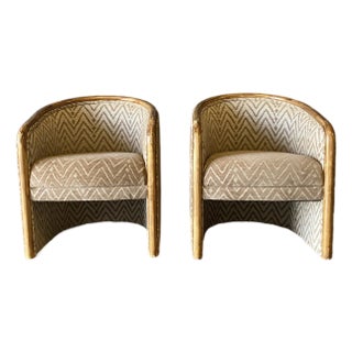 Vintage Postmodern Barrel-Back Chairs- Set of 2 For Sale