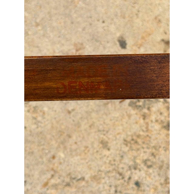Teak 3-Seater Sofa With Spindle Back and Fabric Cushions Danish Mid-Century Modern 1960s For Sale In Los Angeles - Image 6 of 12