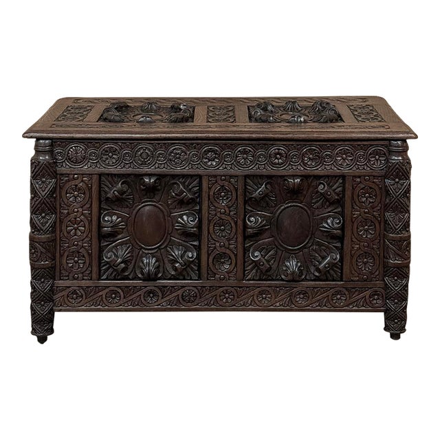 19th Century French Renaissance Trunk Dated 1877 For Sale