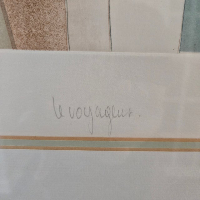 Vintage Charlotte Reine "Le Voyageur" Artist Proof Number IV/XXV Limited Edition Signed and Numbered 4/15 Approximate...