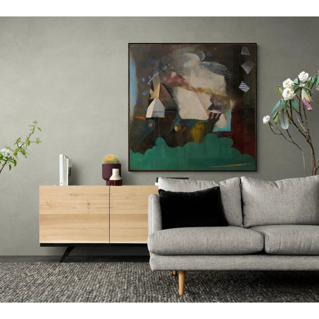 1990s 1994 "A Piece of Heaven" Abstract Oil on Canvas Bill Shields Renowned Illustrator Painting For Sale - Image 5 of 6