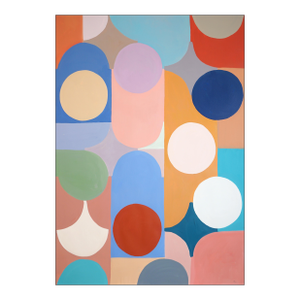 2026, Geometric Shapes Painting, Art Deco Diagramas, Acrylic Paint on Watercolor Paper, Vivid Tones by Natalia Roman