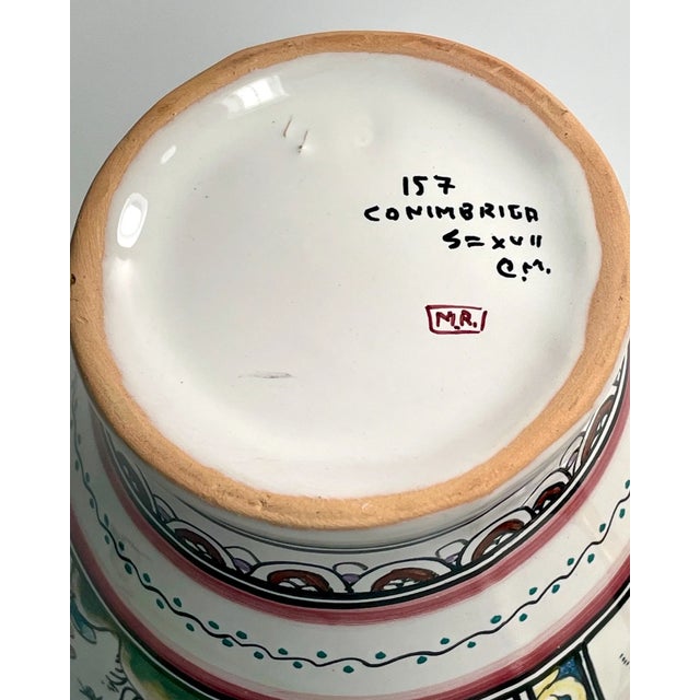 Rare and highly collectible hand-painted ceramic ginger jar from the renowned Estrela de Conimbriga workshop in Coimbra,...