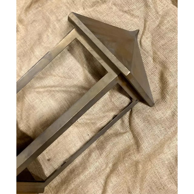 Vintage Handmade Outdoor Lantern in Light Brass and Copper For Sale In Pittsburgh - Image 6 of 9