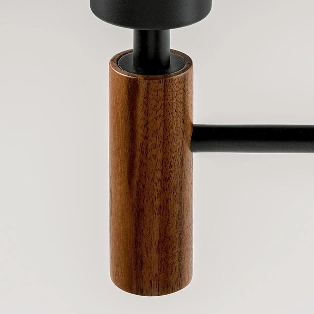 Satin Black With Walnut Weekend Floor Light For Sale - Image 4 of 5