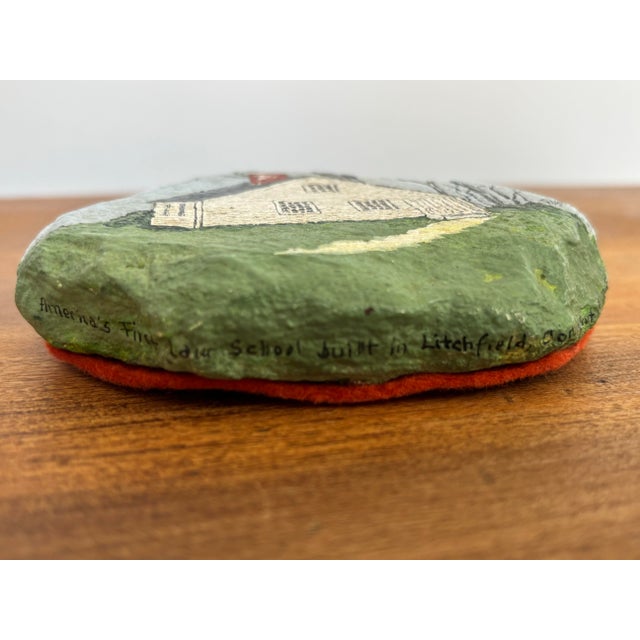 Early 20th Century Antique Americana Litchfield Connecticut Law School Painting on Rock For Sale - Image 5 of 7