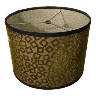 Custom Retro Olive Green Velvet Lampshade For Sale