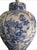 Large Vintage Baluster Form Blue and White Honeycomb Chinoiserie Vase With Fitted Lid For Sale - Image 11 of 12