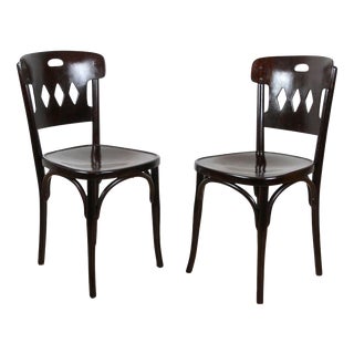 Art Nouveau Bentwood Chairs attributed to Kohn, Vienna, 1910s, Set of 2 For Sale