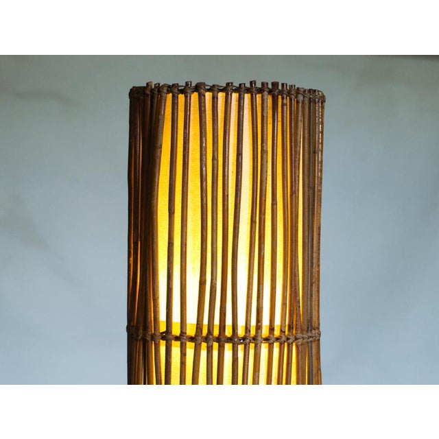 Mid-Century Rattan Floor Lamp in the style of Louis Sognot, 1960s For Sale - Image 10 of 14