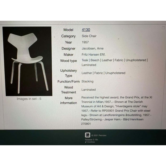 1950s Attributed to Arne Jacobsen Leather "Grand Prix" Chair For Sale - Image 10 of 10